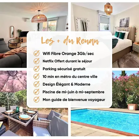 Le Ernest - Piscine, Parking & Jardin Prive Et Climatisation Daire *