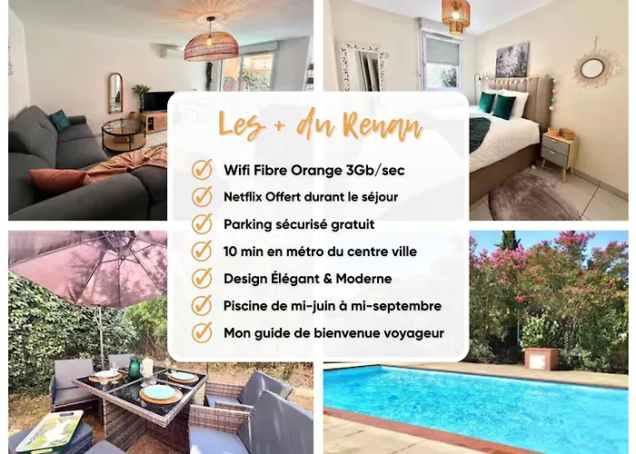 Le Ernest - Piscine, Parking & Jardin Prive Et Climatisation Apartamento *